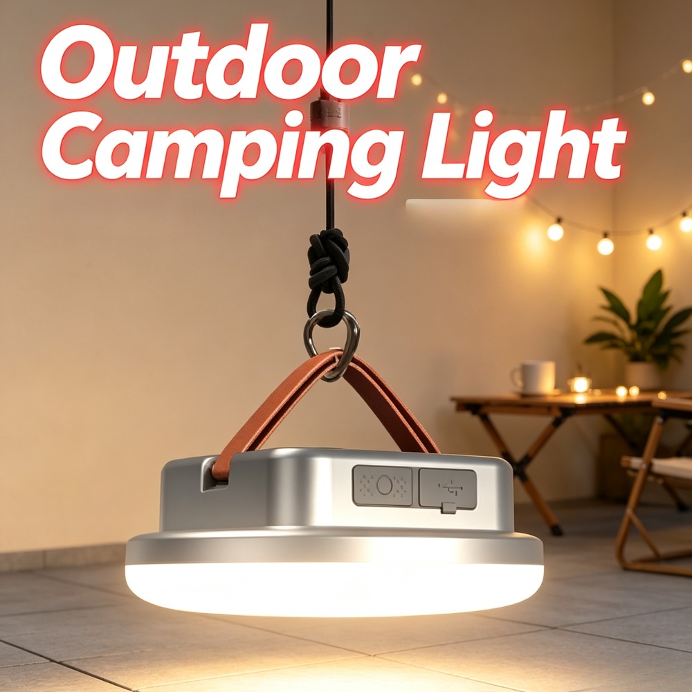 Solar Emergency Charger - ไฟฉายแคมป์ปิ้งกลางแจ้ง ชาร์จพลังงานแสงอาทิตย์ แม่เหล็กอเนกประสงค์ ใช้งานได้นาน เหมาะสำหรับตกปลาในป่าและไฟฉุกเฉิน