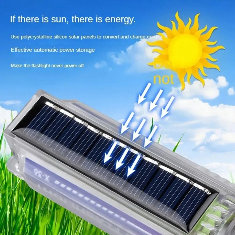 ไฟฉาย LED กำลังสูงพร้อมไฟด้านข - Solar Emergency Charger บทวิจารณ์และราคา